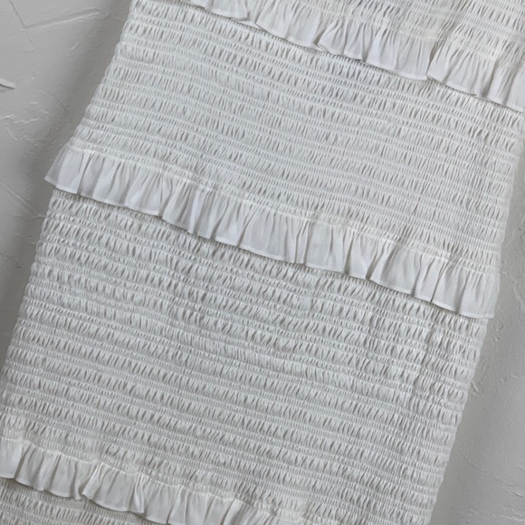 Gianni Bini Hunter Smocked White Strapless Dress - Picture 7 of 8